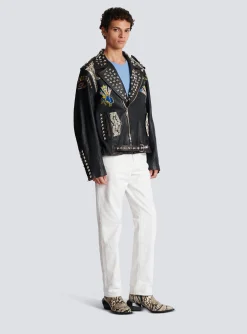 Balmain Western Leather Biker Jacket