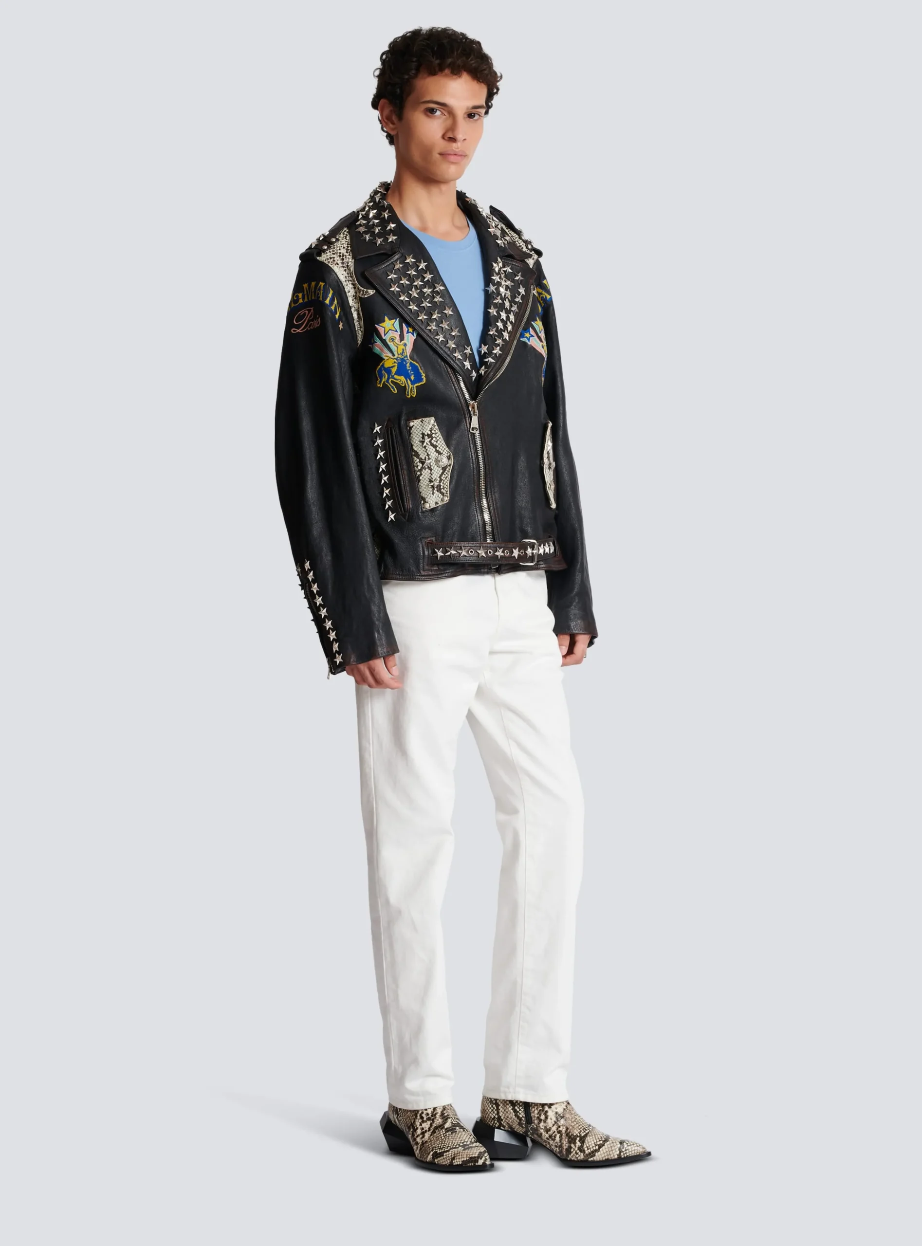 Balmain Western Leather Biker Jacket