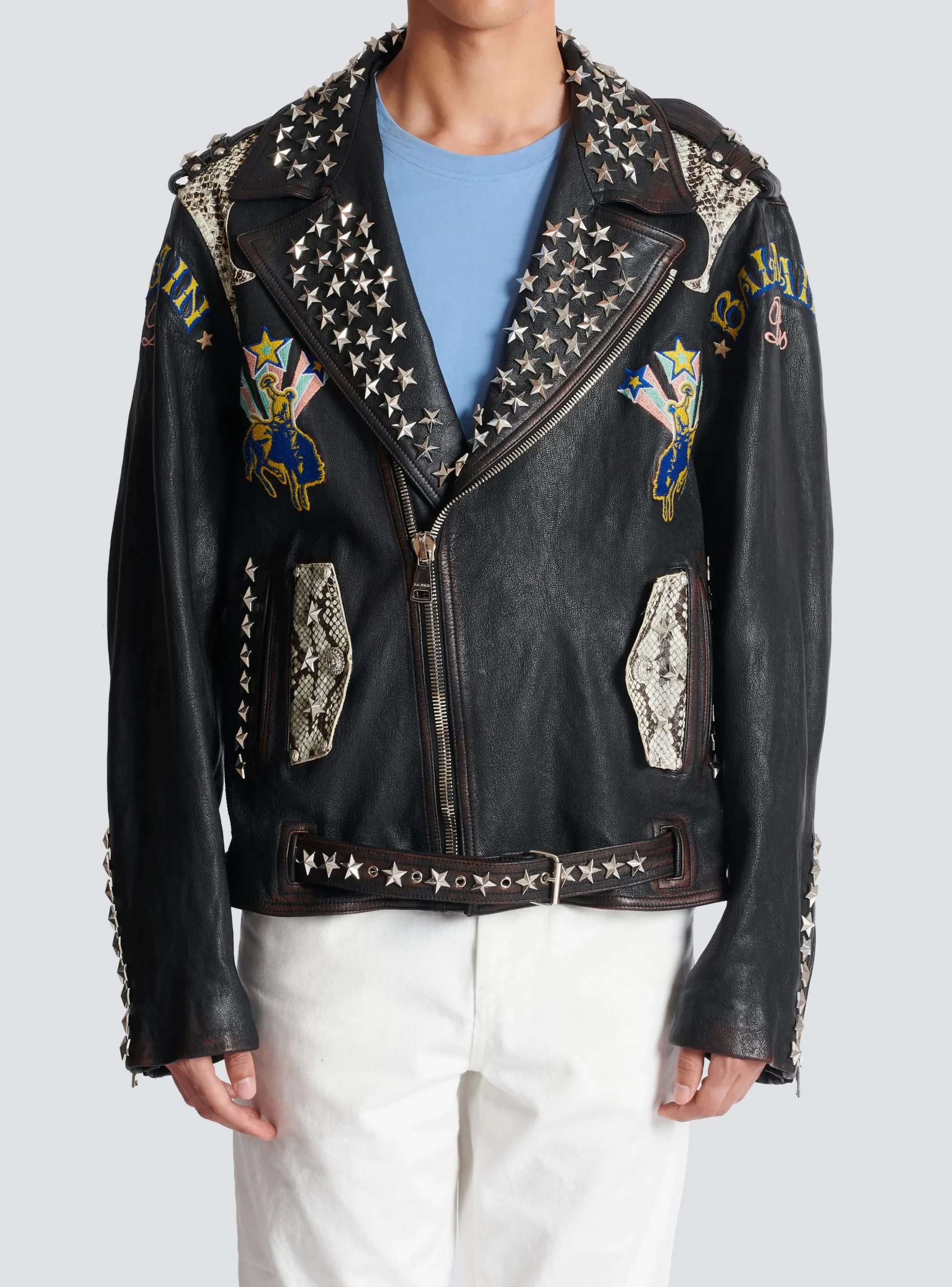 Balmain Western Leather Biker Jacket