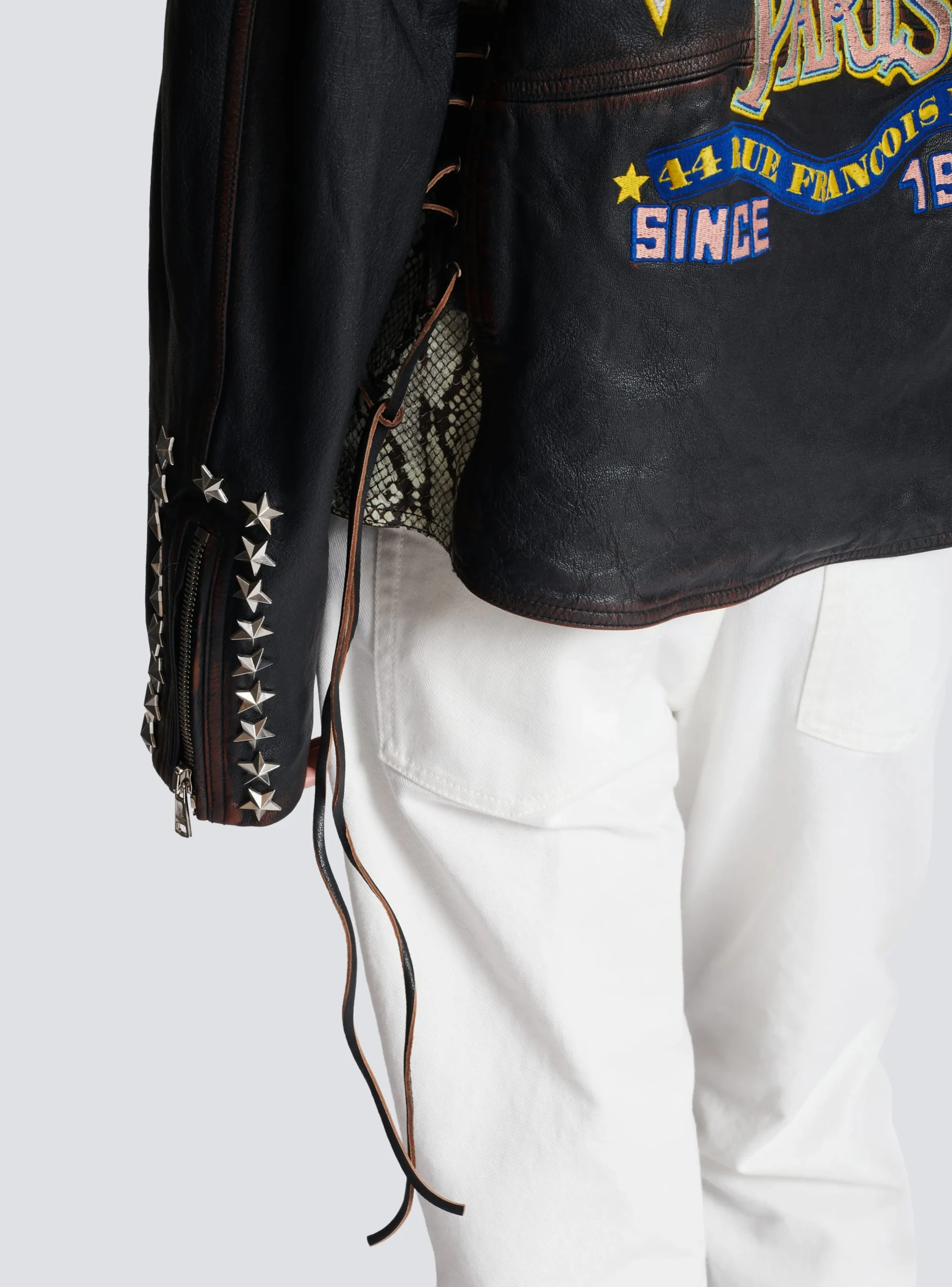 Balmain Western Leather Biker Jacket