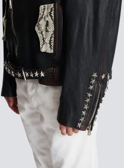 Balmain Western Leather Biker Jacket