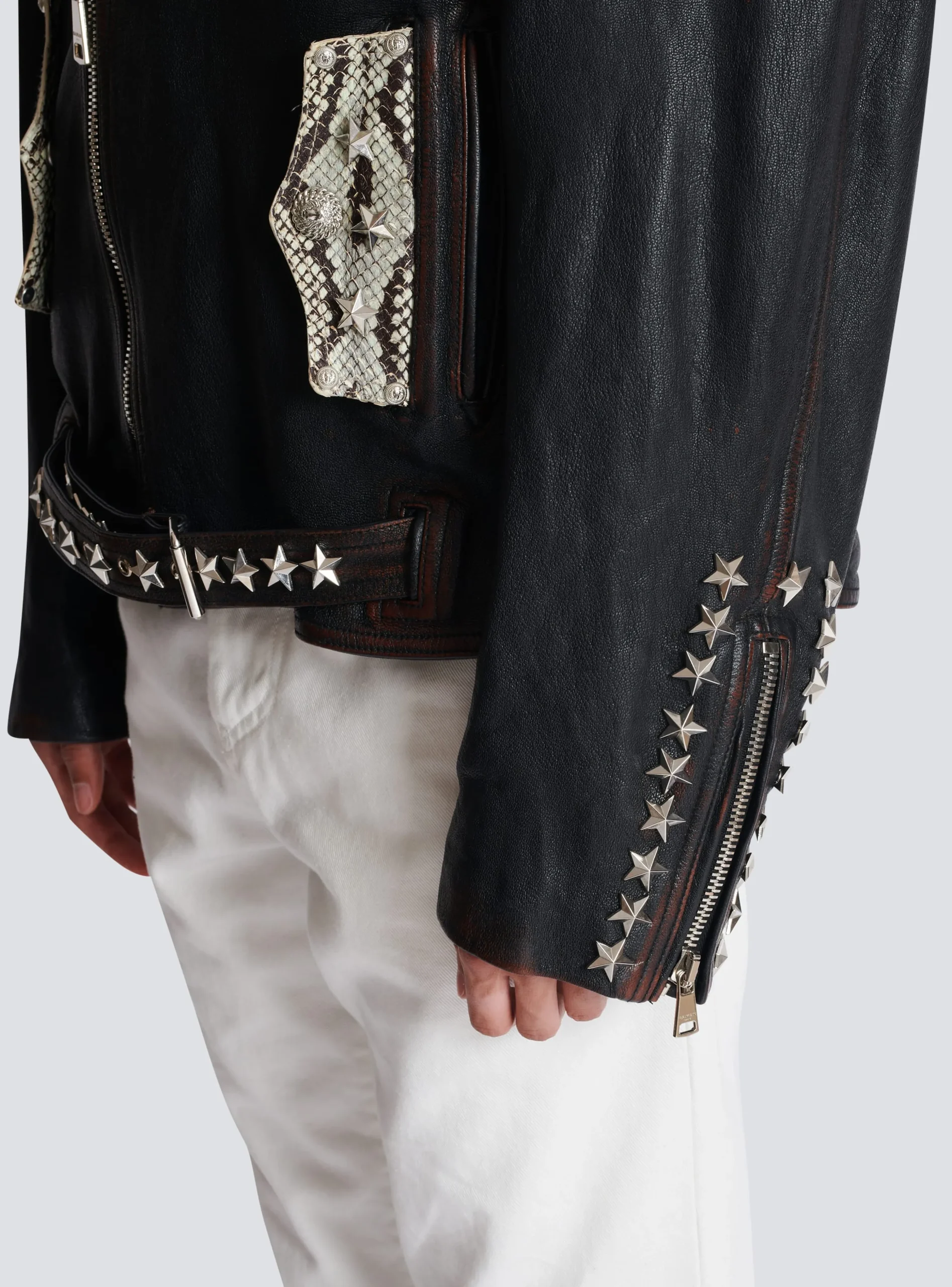 Balmain Western Leather Biker Jacket