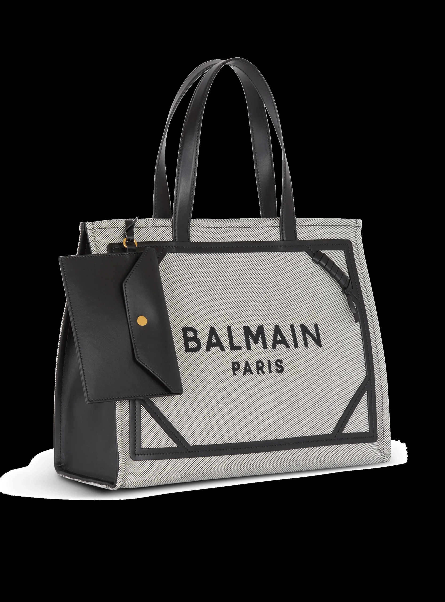 Women Balmain B-Army 42 Canvas And Smooth Leather Tote Bag