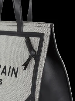 Women Balmain B-Army 42 Canvas And Smooth Leather Tote Bag
