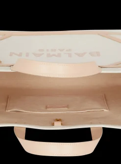 Women Balmain B-Army 42 Canvas And Smooth Leather Tote Bag