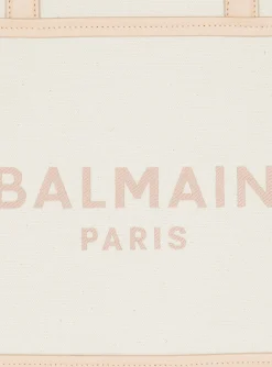 Women Balmain B-Army 42 Canvas And Smooth Leather Tote Bag