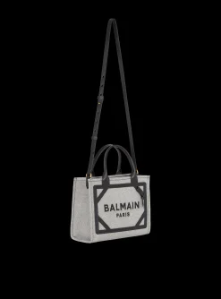 Women Balmain B-Army Canvas And Leather Tote Bag