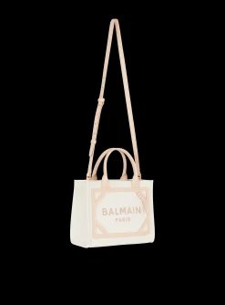 Women Balmain B-Army Canvas And Leather Tote Bag