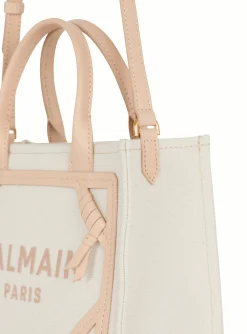 Women Balmain B-Army Canvas And Leather Tote Bag