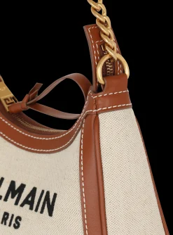 Women Balmain B-Army Canvas Bag With Leather Inserts