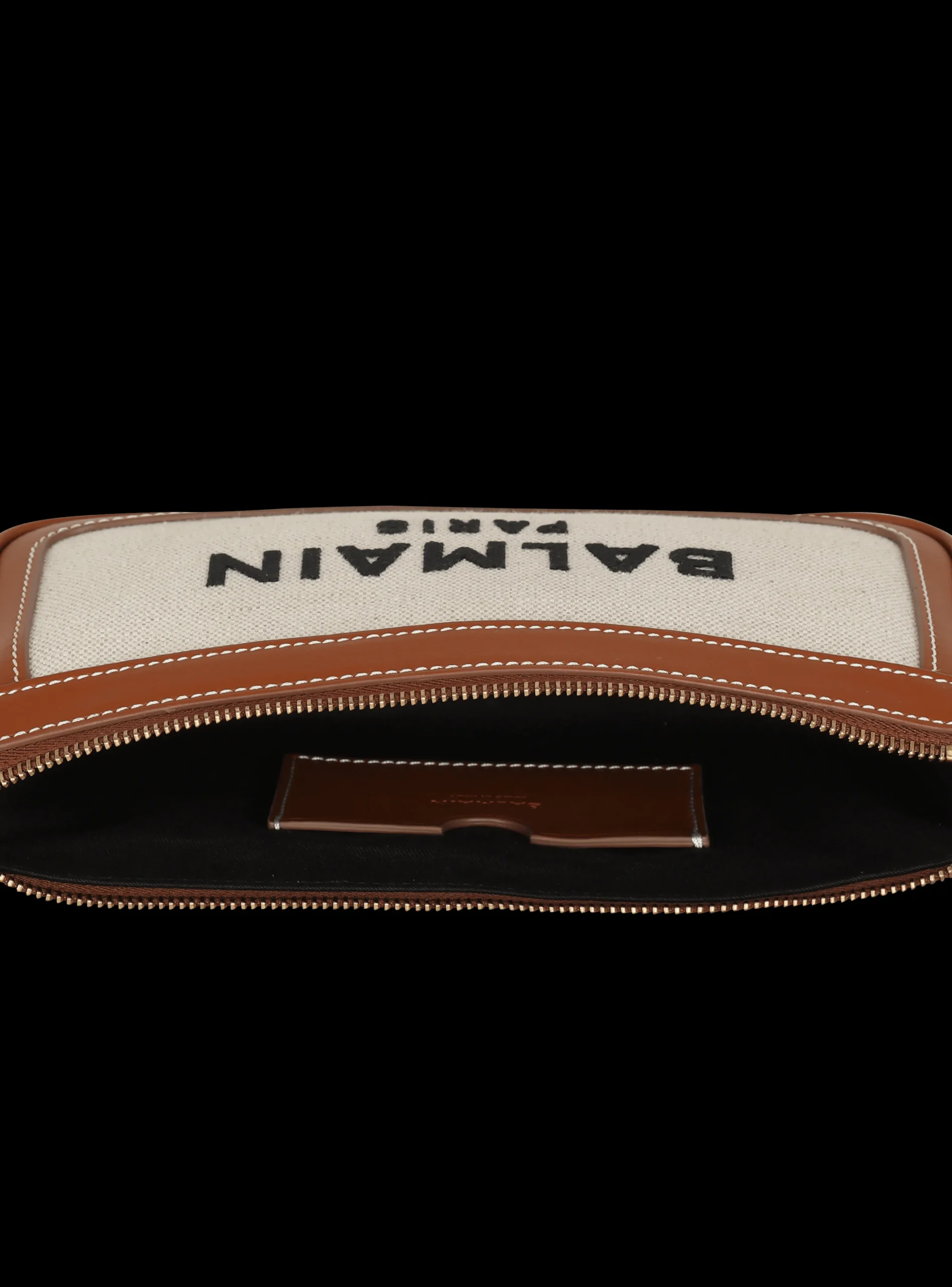 Women Balmain B-Army Canvas Clutch Bag With Leather Inserts