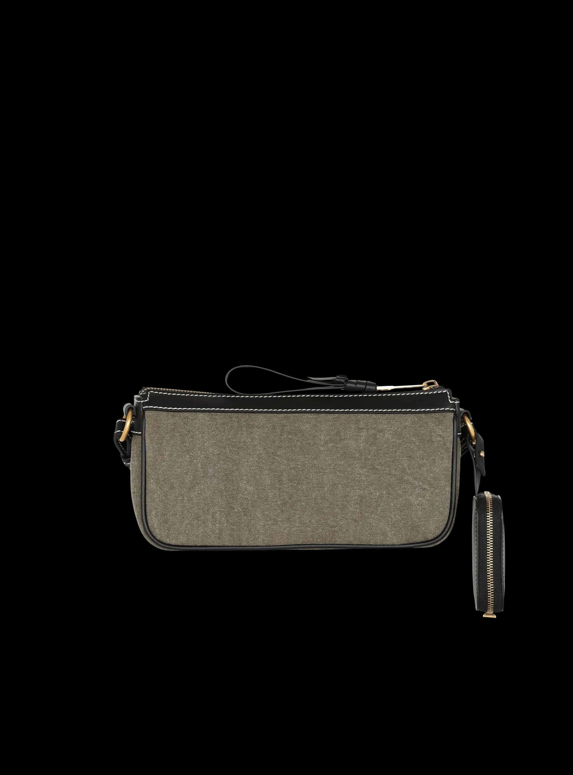 Women Balmain B-Army Canvas Clutch Bag With Leather Inserts