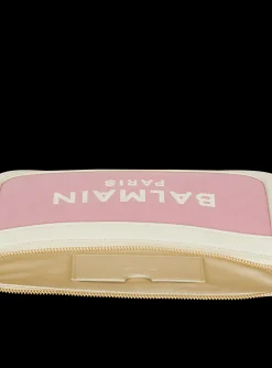 Women Balmain B-Army Chain Pouch In Canvas And Leather