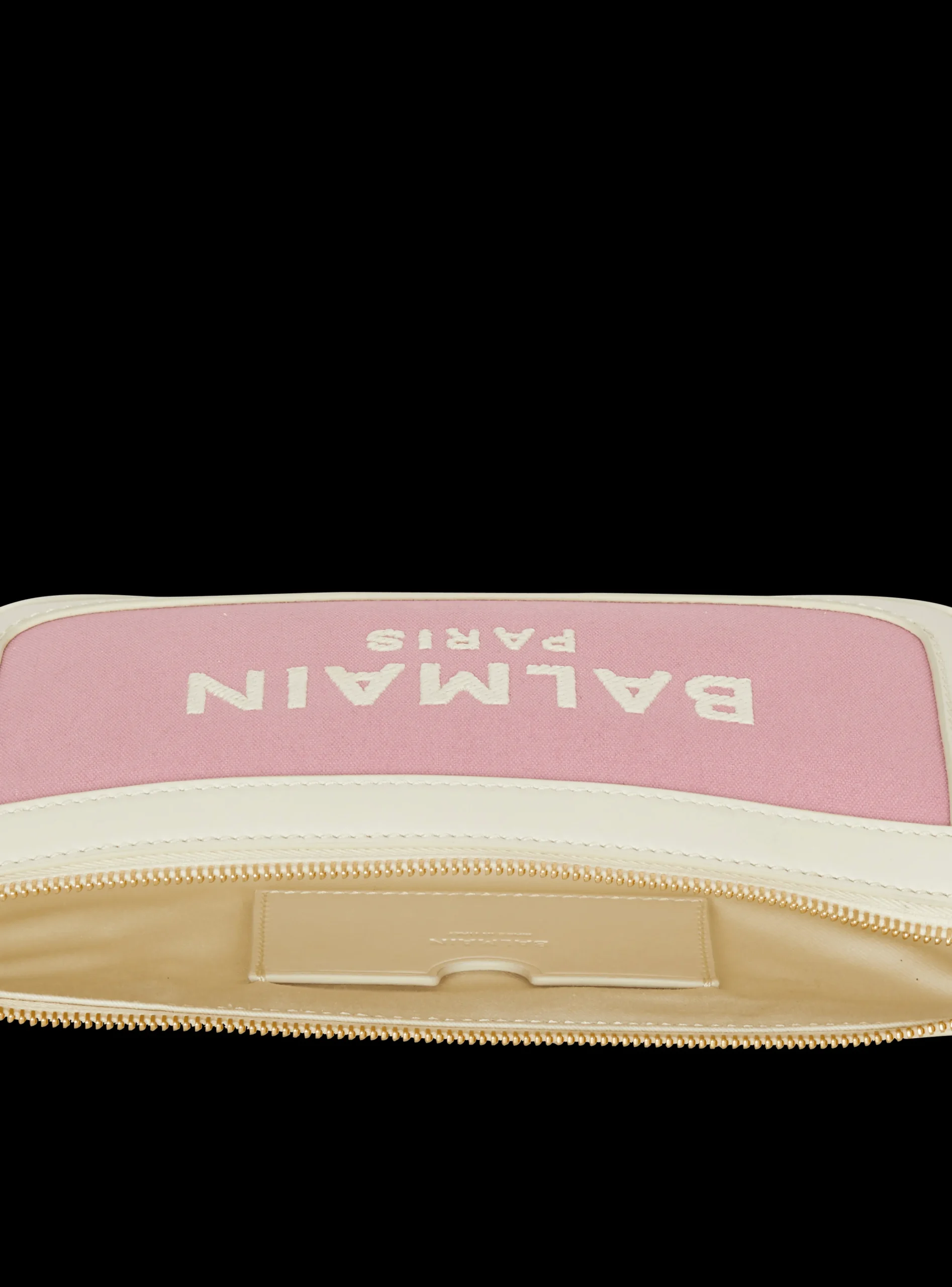 Women Balmain B-Army Chain Pouch In Canvas And Leather