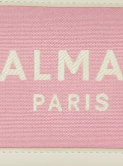 Women Balmain B-Army Chain Pouch In Canvas And Leather