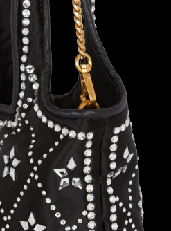 Women Balmain B-Army Grocery Bag In Satin And Crystals