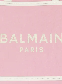 Women Balmain B-Army Medium Canvas And Leather Tote Bag