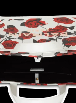 Women Balmain B-Army Medium Canvas Tote Bag With A Roses Print