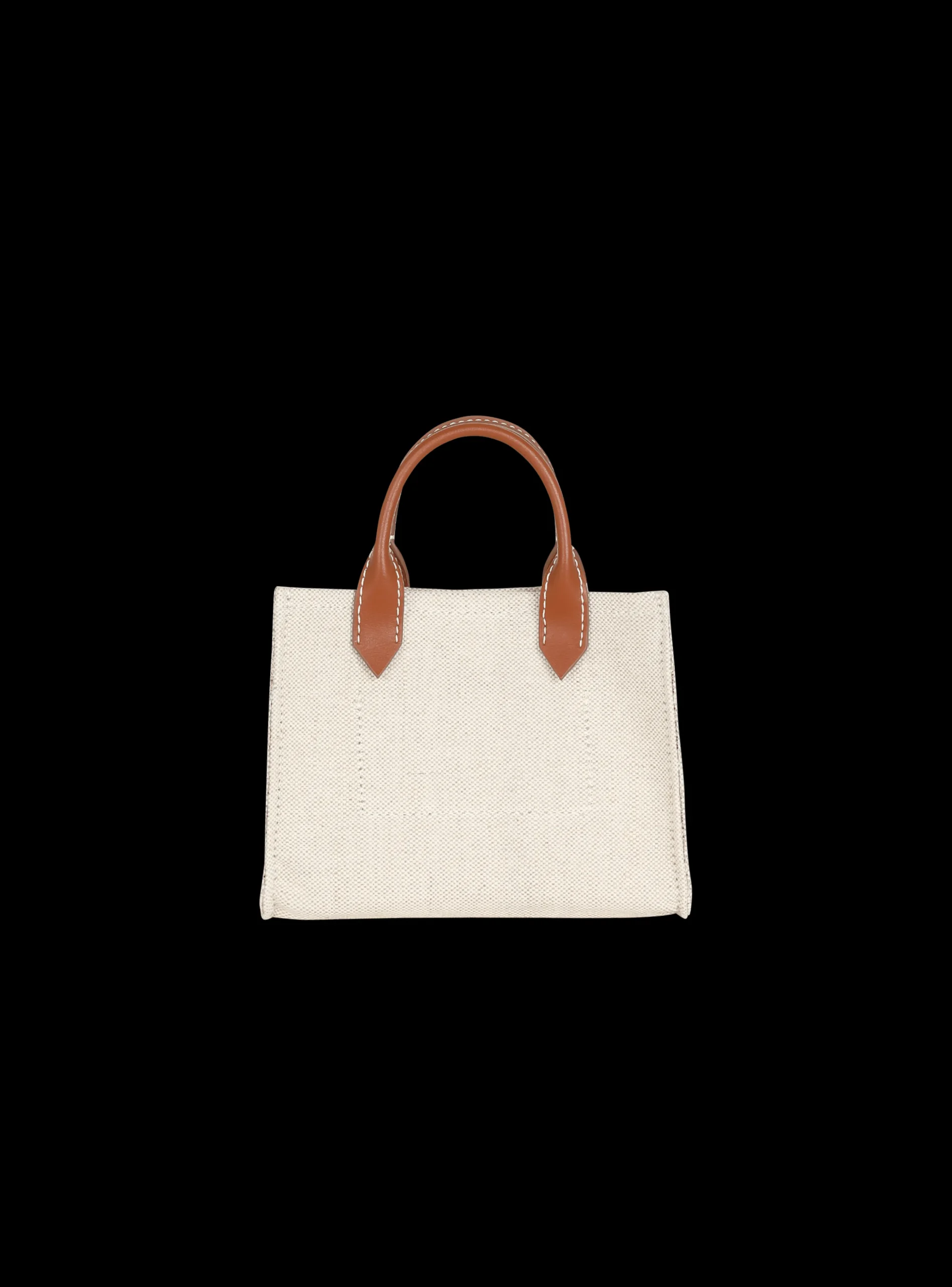 Women Balmain B-Army Mini Canvas Shopping Bag With Leather Inserts