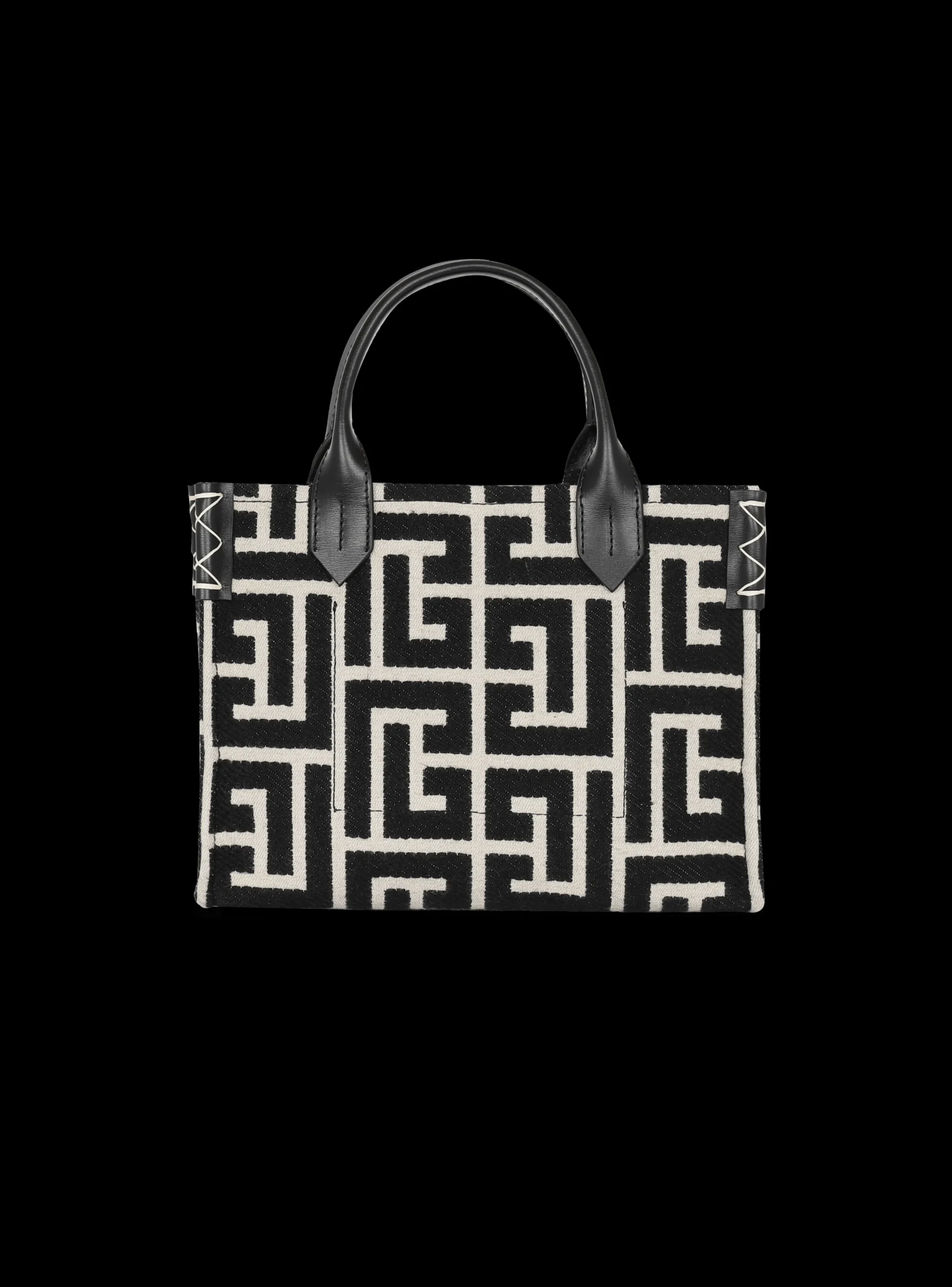 Women Balmain B-Army Monogrammed Jacquard And Leather Tote Bag