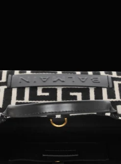 Women Balmain B-Army Monogrammed Jacquard And Leather Tote Bag
