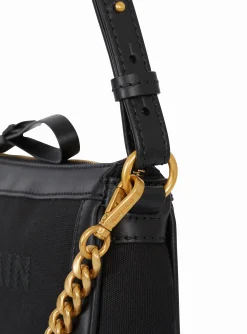 Women Balmain B-Army Pouch Canvas And Leather Bag