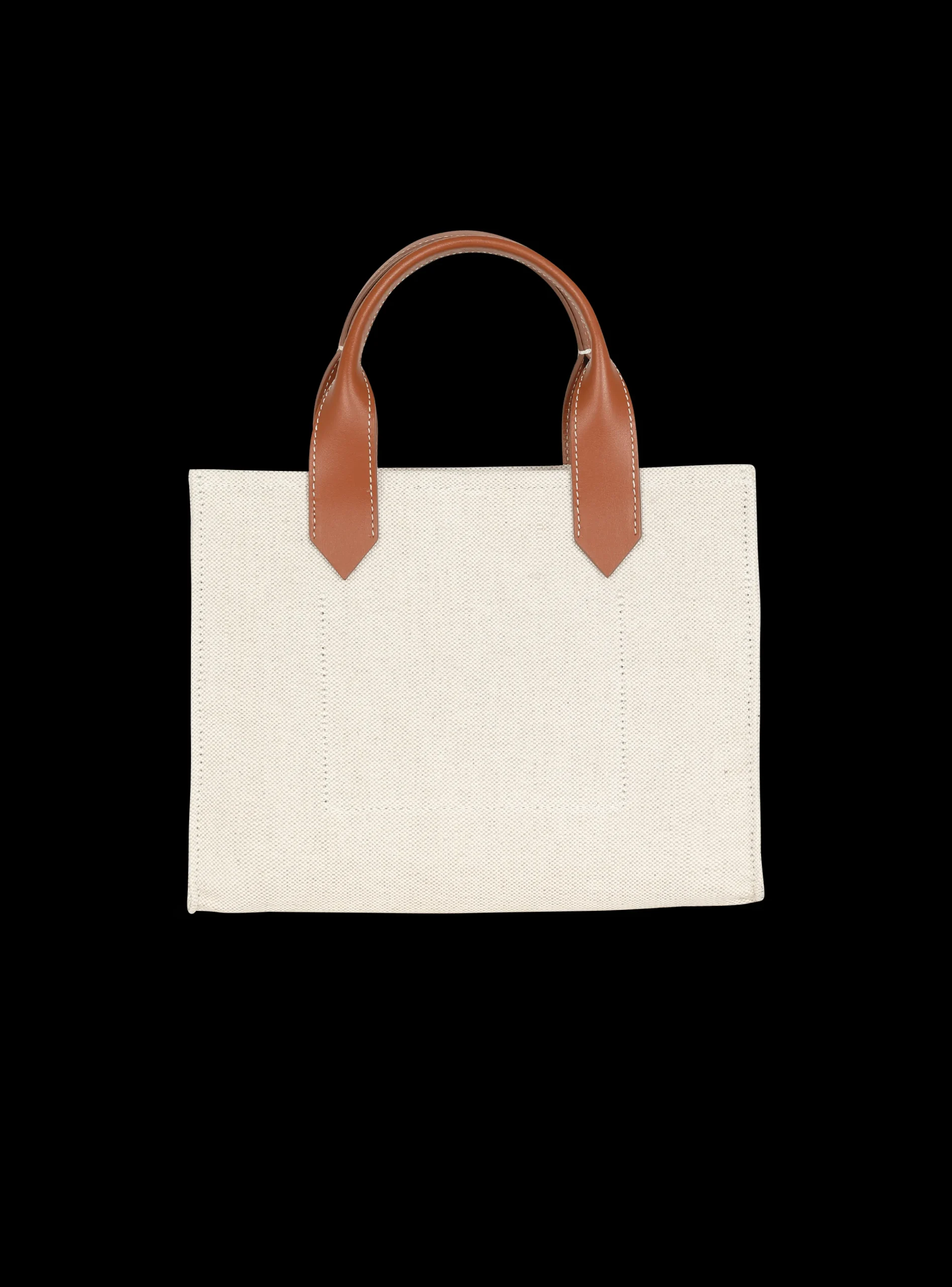 Women Balmain B-Army Small Canvas Shopping Bag With Leather Inserts