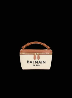 Women Balmain B-Army Vanity Case In Canvas And Leather