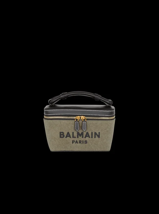 Balmain B-Army Vanity Case In Canvas And Leather