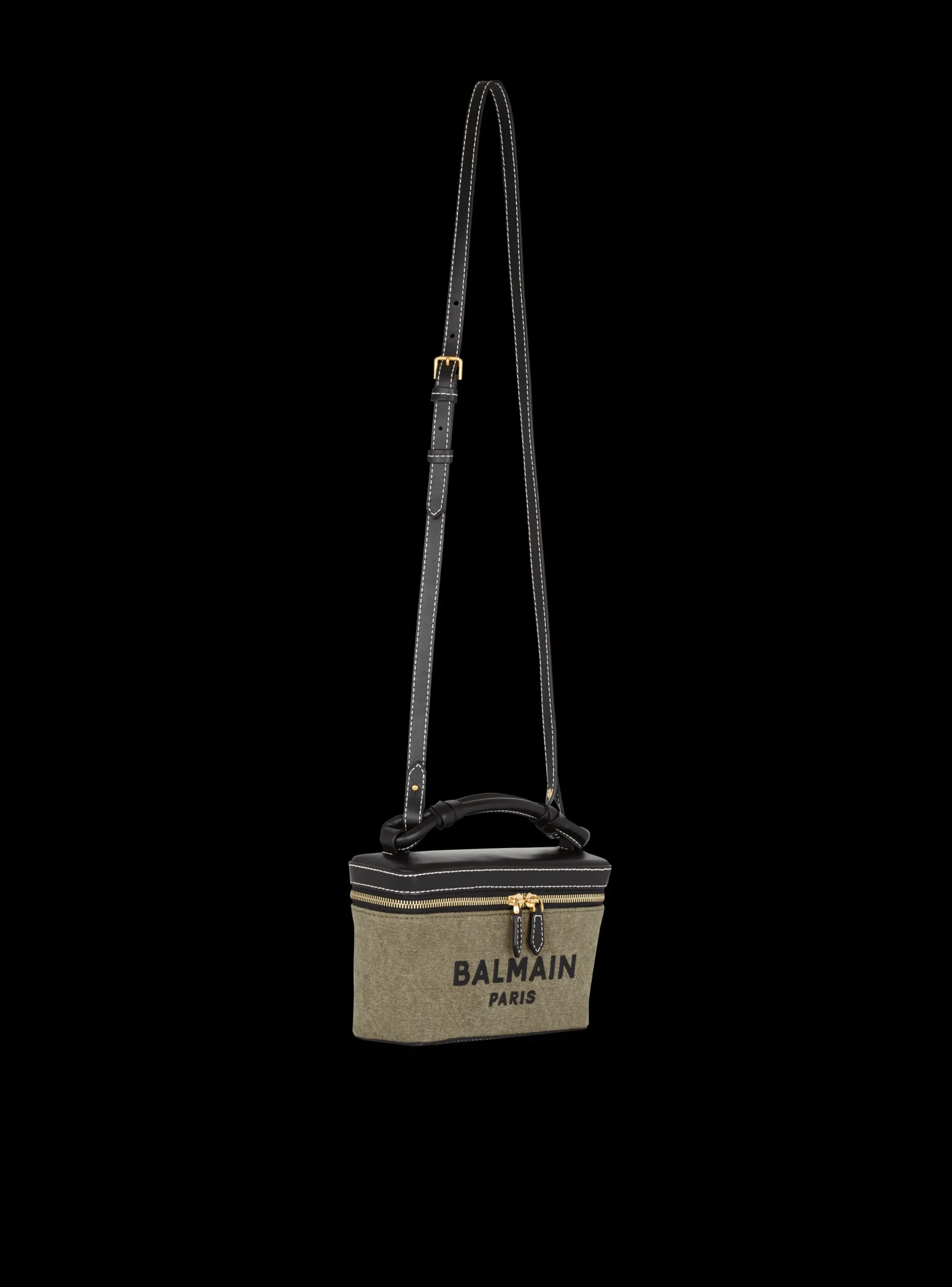 Balmain B-Army Vanity Case In Canvas And Leather