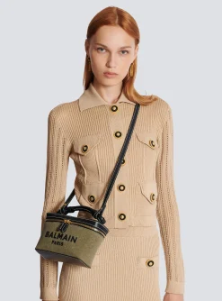 Balmain B-Army Vanity Case In Canvas And Leather