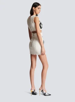 Women Balmain Baroque Strappy Tweed Top