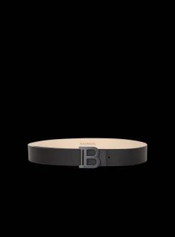 Balmain B-Belt Rubber-effect Leather Belt