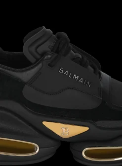 Women Balmain B-Bold Low-top Trainers In Neoprene And Suede