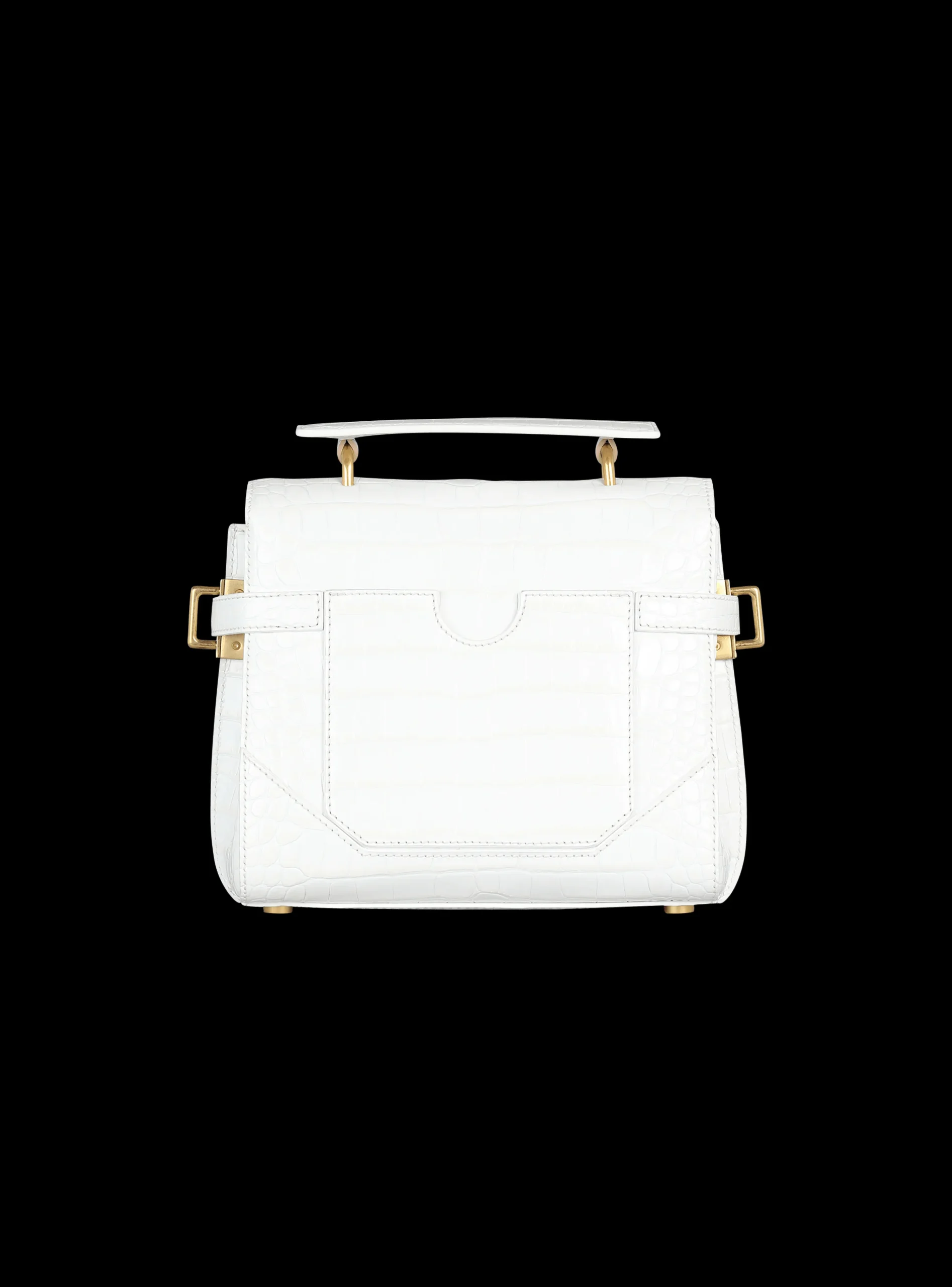 Women Balmain B-Buzz 23 Bag In Crocodile Effect-embossed Leather