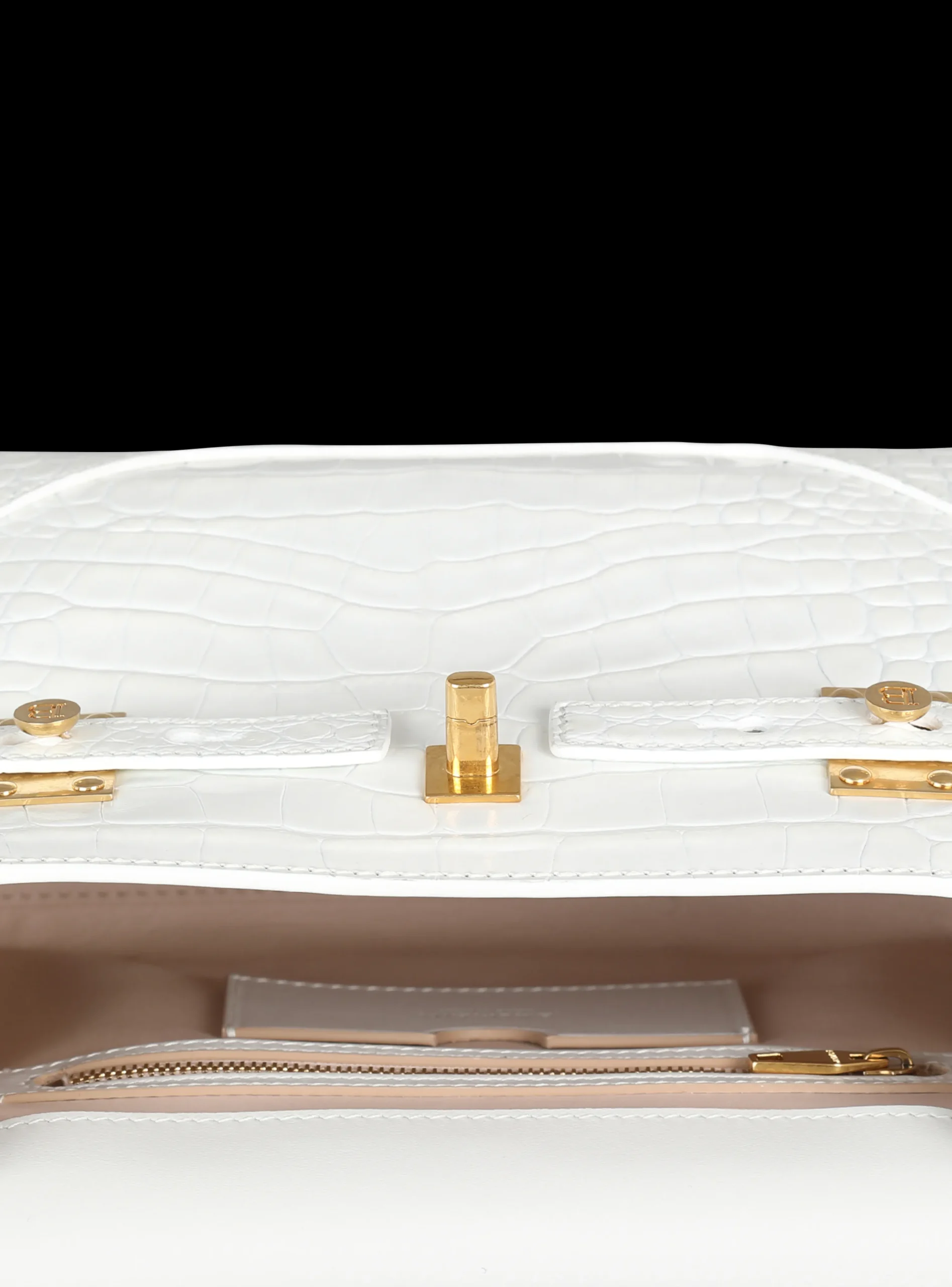 Women Balmain B-Buzz 23 Bag In Crocodile Effect-embossed Leather