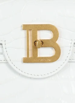 Women Balmain B-Buzz 23 Bag In Crocodile Effect-embossed Leather