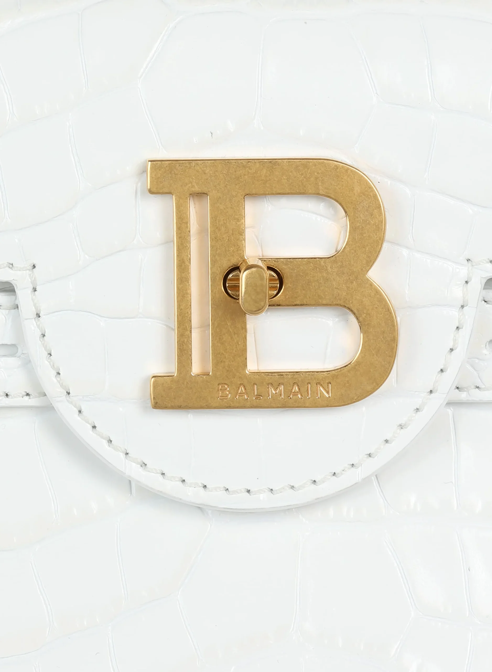 Women Balmain B-Buzz 23 Bag In Crocodile Effect-embossed Leather