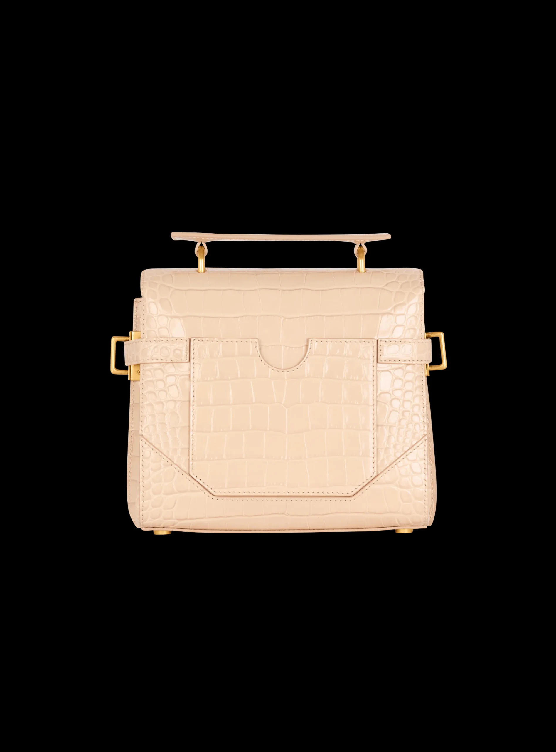 Women Balmain B-Buzz 23 Bag In Crocodile-embossed Calfskin