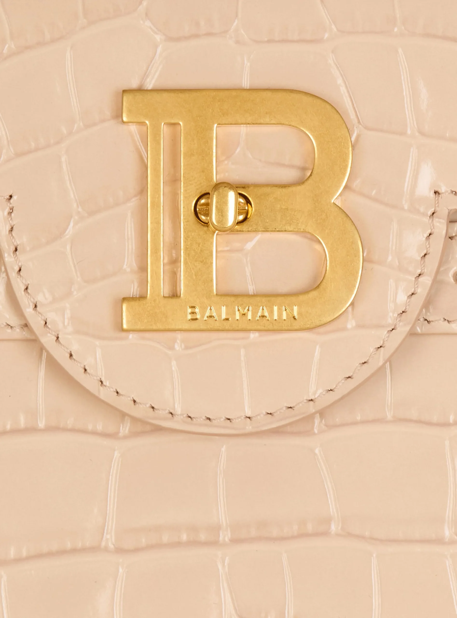 Women Balmain B-Buzz 23 Bag In Crocodile-embossed Calfskin
