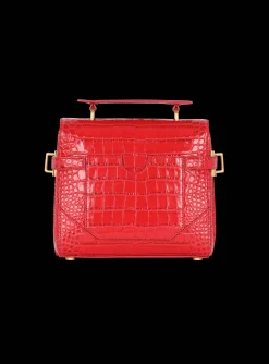 Women Balmain B-Buzz 23 Bag In Crocodile-print Leather