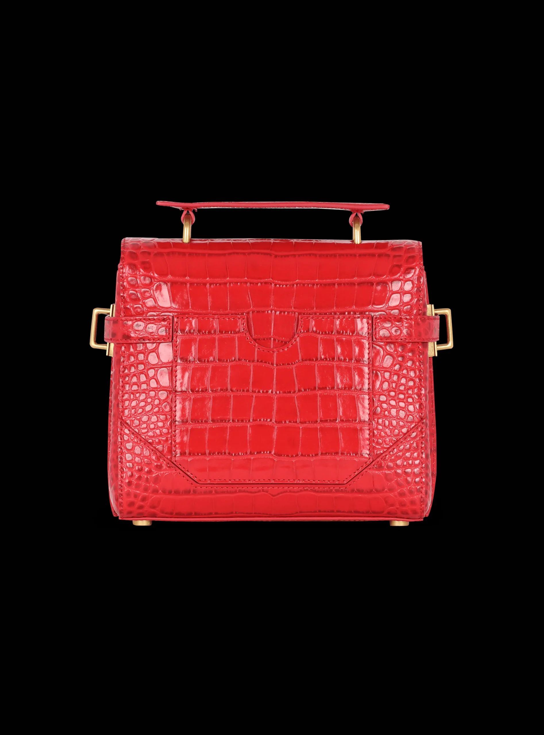 Women Balmain B-Buzz 23 Bag In Crocodile-print Leather