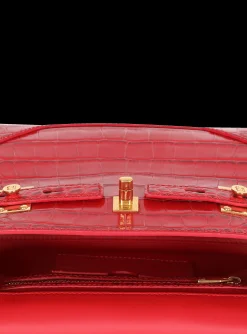 Women Balmain B-Buzz 23 Bag In Crocodile-print Leather