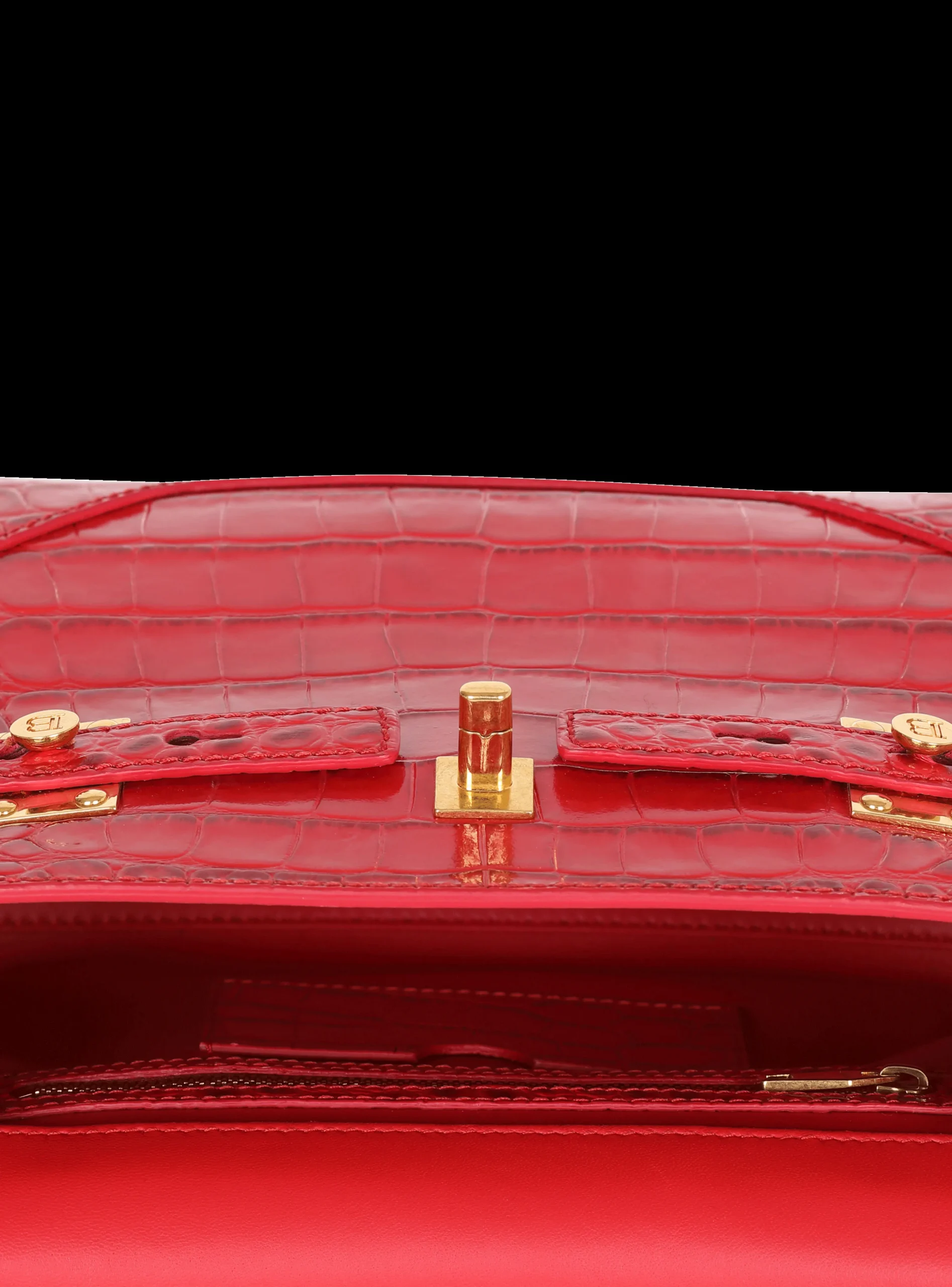 Women Balmain B-Buzz 23 Bag In Crocodile-print Leather