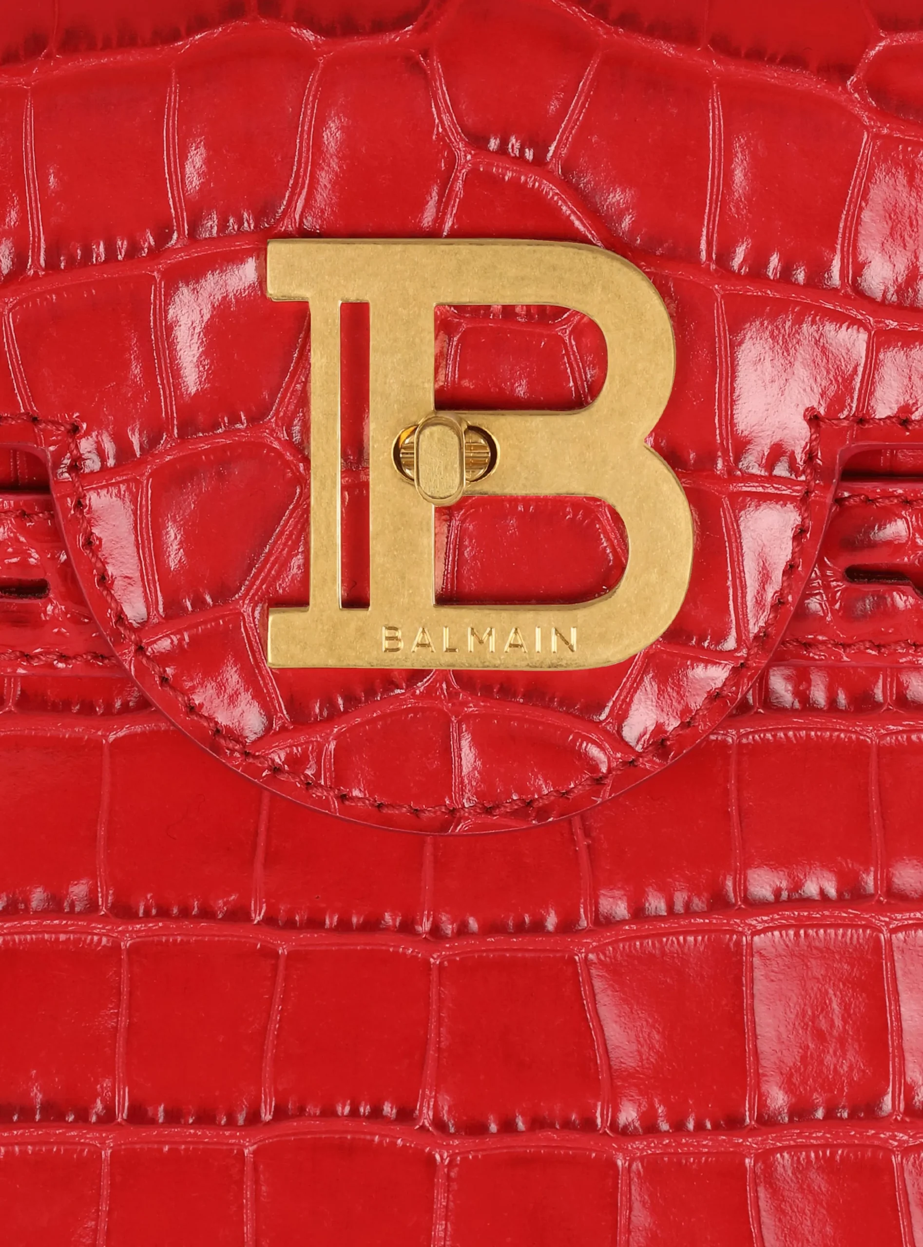 Women Balmain B-Buzz 23 Bag In Crocodile-print Leather
