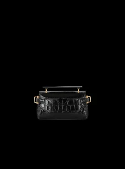 Women Balmain B-Buzz 19 Bag In Crocodile-print Leather
