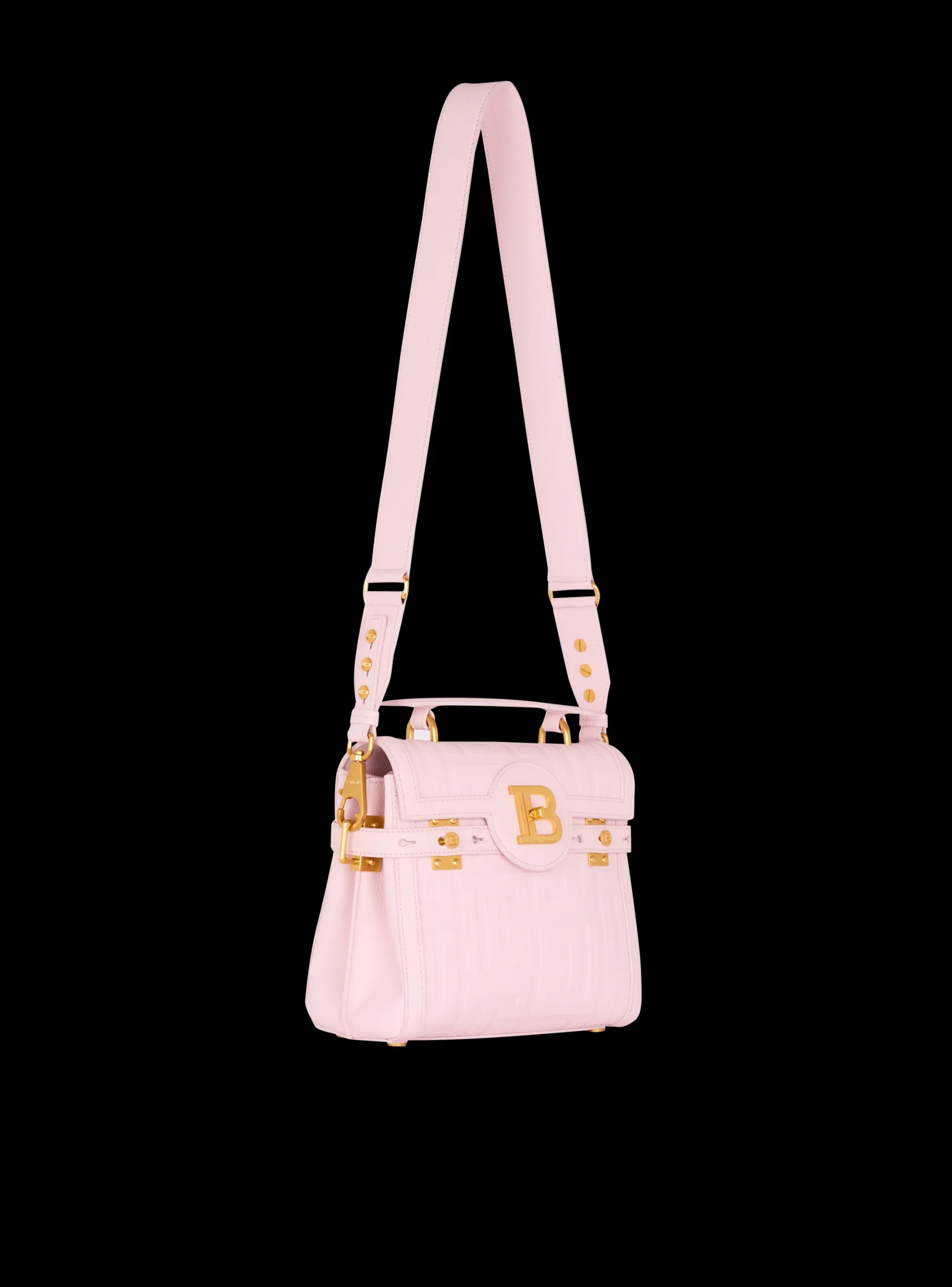 Women Balmain B-Buzz 23 Bag In Grained PB Labyrinth Leather