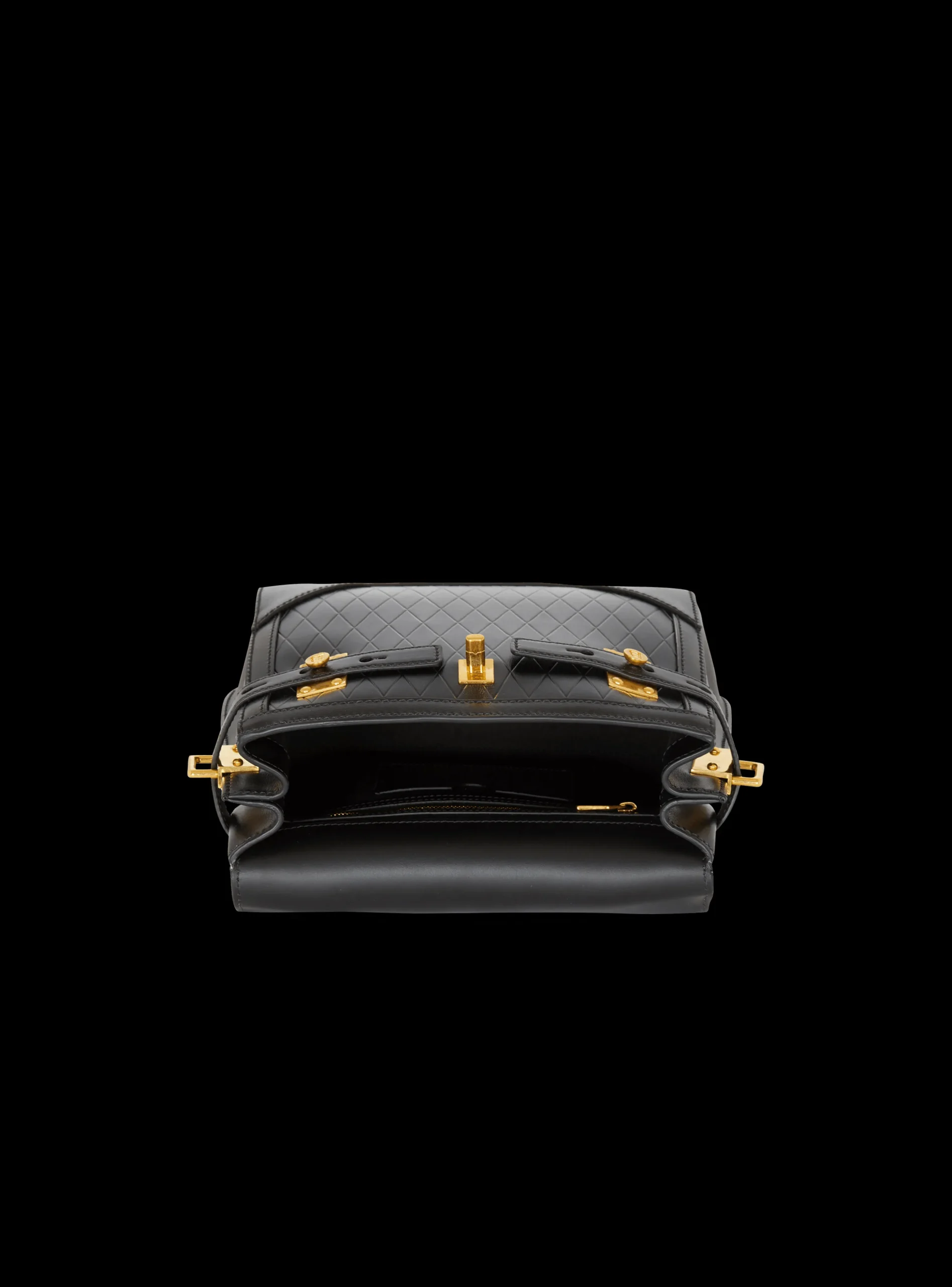 Women Balmain B-Buzz 23 Bag In Grid-embossed Calfskin