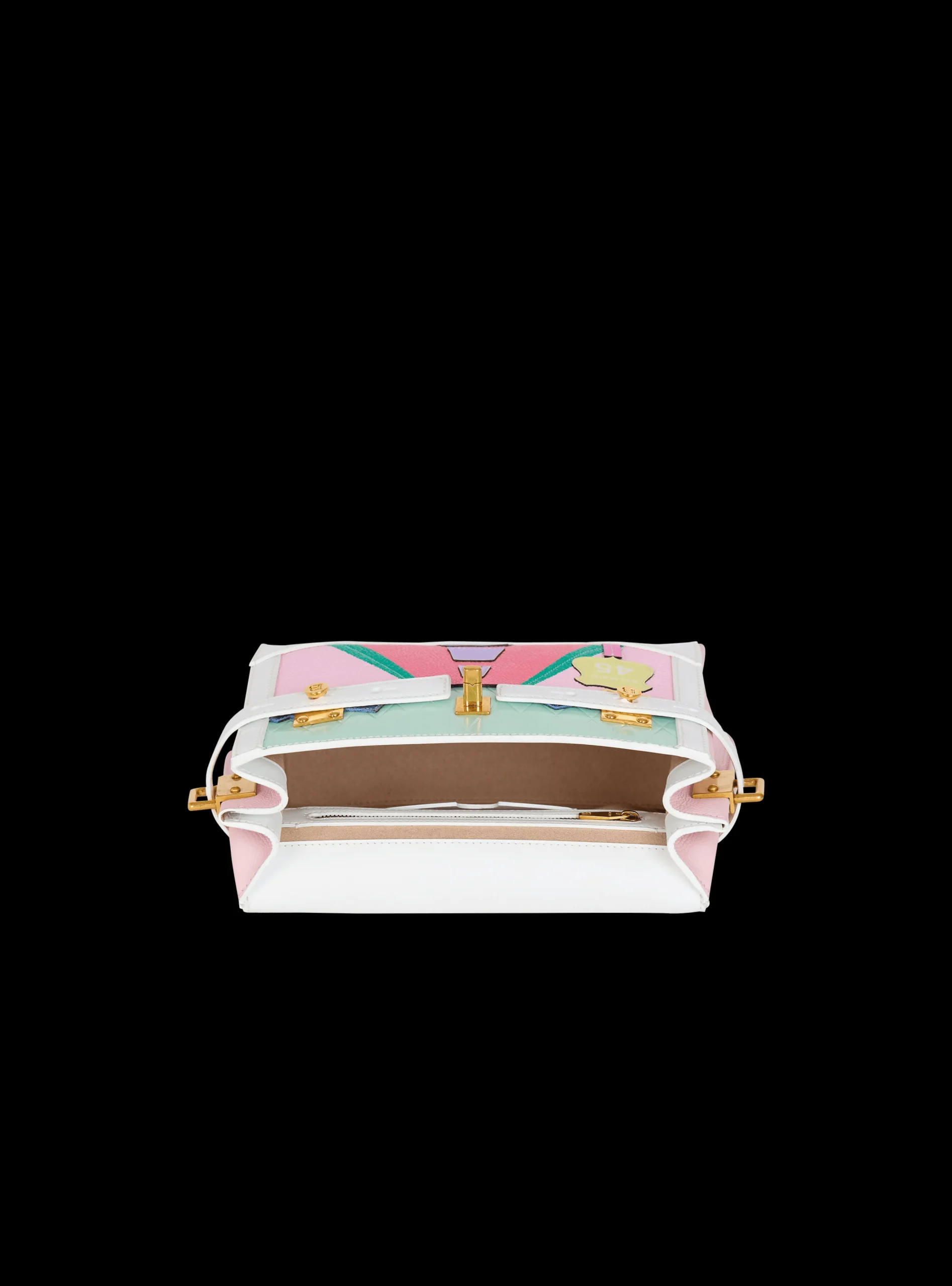 Women Balmain B-Buzz 23 Calfskin And Postcard Patchwork Bag