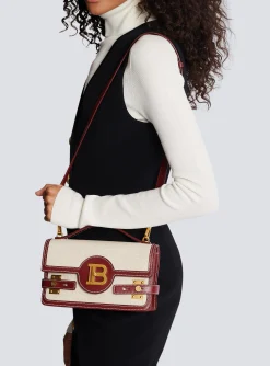 Women Balmain B-Buzz 24 Canvas And Leather Bag